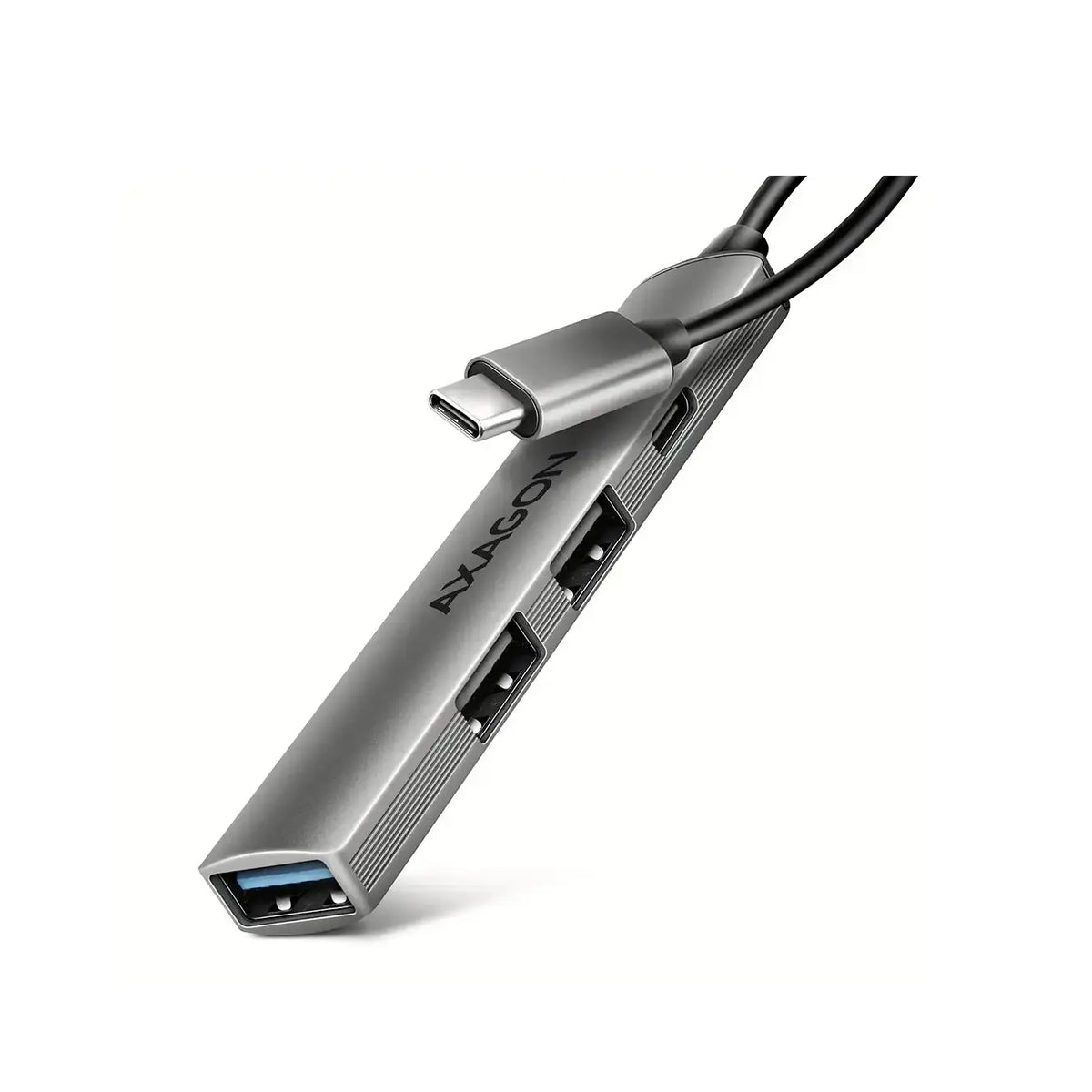 AXAGON | HUE-STC ALU STRIP USB-C 4-Port Hub | USB-C to USB-A / USB-C |  Silver