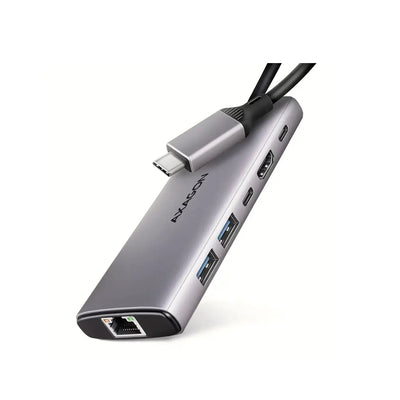 AXAGON | Docking station | HMC-6G2L SPEEDSTER 6in1 USB-C Hub | 100 W | Grey