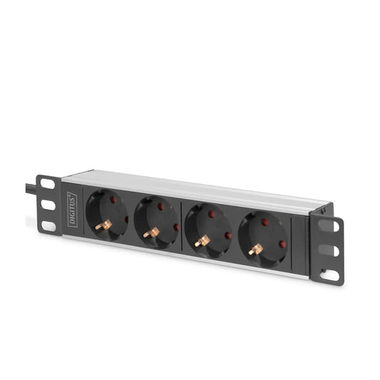 Digitus | 10" Rackmount 4-Way Socket Strip PDU | DN-95418 | 4000 W | Black / Silver