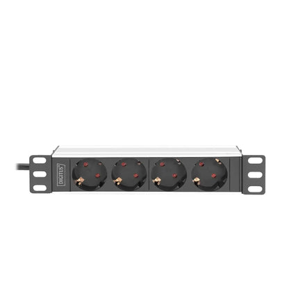 Digitus | 10" Rackmount 4-Way Socket Strip PDU | DN-95418 | 4000 W | Black / Silver