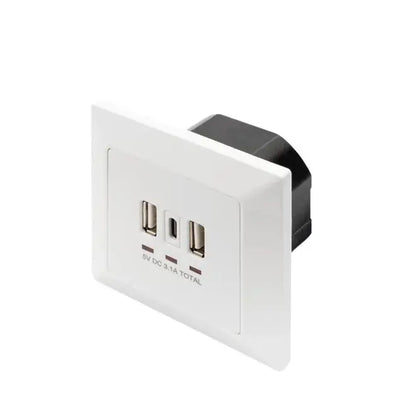 Digitus | Flush-Mounted Wall Socket with USB-A & USB-C Ports | DA-70618 | White