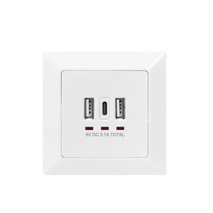 Digitus | Flush-Mounted Wall Socket with USB-A & USB-C Ports | DA-70618 | White