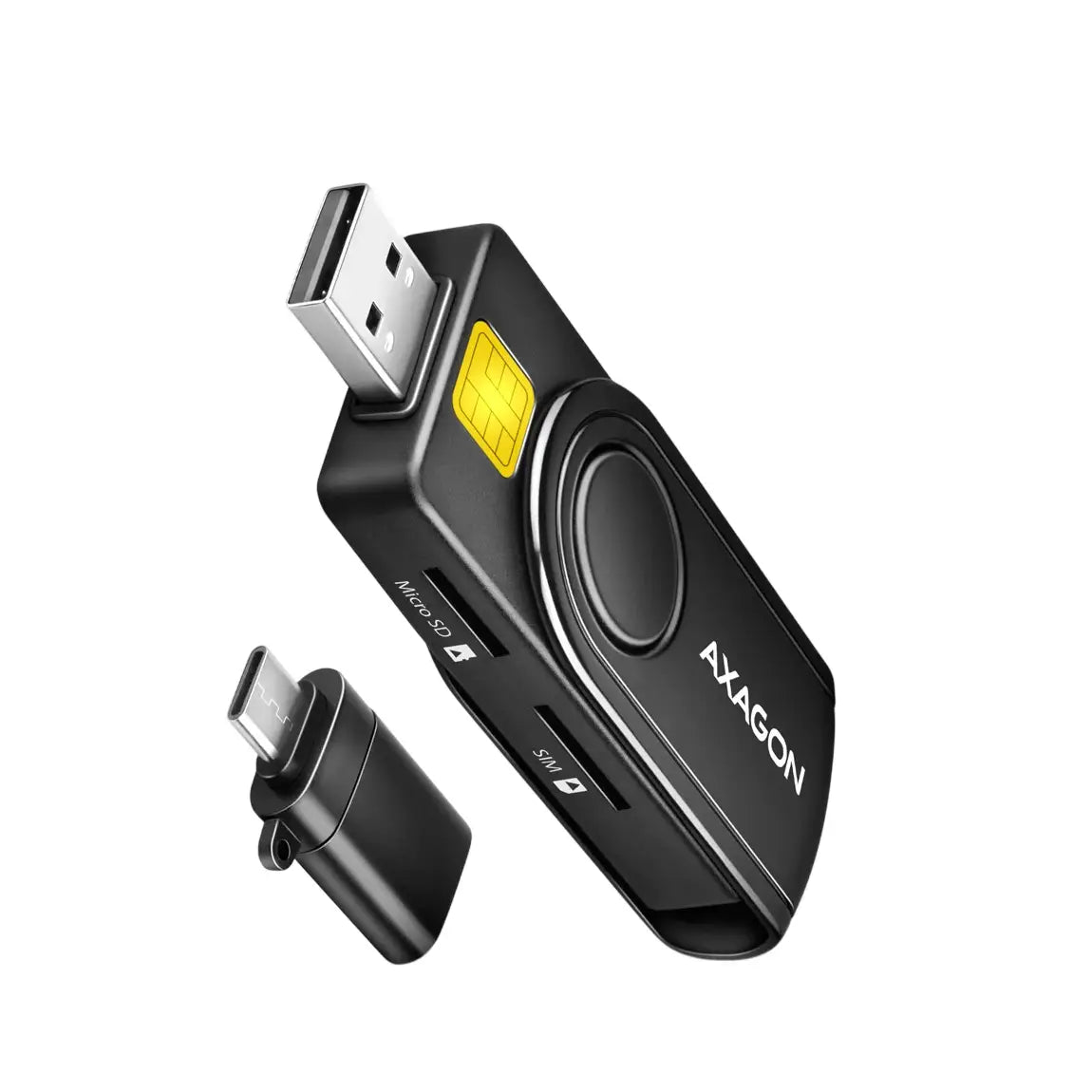AXAGON | 4-Slot USB-A / USB-C Smart Card PocketReader | CRE-SMP2A | Black