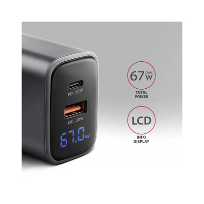 AXAGON | ACU-PQ67D GaN Wall Charger 67W | ACU-PQ67D | USB-A / 2x USB-C | White