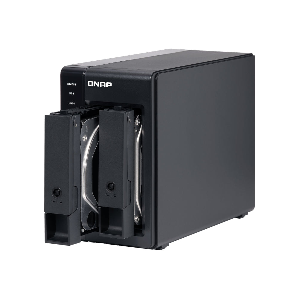 QNAP | TR-002 | 2-Bay USB-C Direct Attached Storage | Hardware RAID | 2 × 3.5" | Black