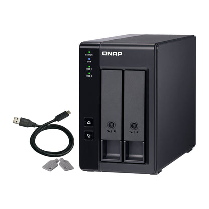 QNAP | TR-002 | 2-Bay USB-C Direct Attached Storage | Hardware RAID | 2 × 3.5" | Black