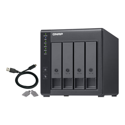 QNAP | TR-004 | 4-Bay USB-C Direct Attached Storage | Hardware RAID | 4 × SATA | Black
