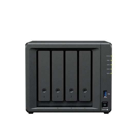 Synology | DS925+ | 4-Bay NAS | AMD Ryzen V1500B | 4 GB DDR4 ECC | 2.5GbE | Black