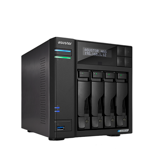 ASUSTOR | 90IX01N4-BW3S00 | Lockerstor 4 Gen2+ (AS6704T v2) | 4-Bay NAS | Intel Celeron N5105 | 4 GB DDR4 | Dual 5GbE