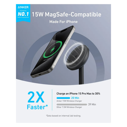 Anker | Chargeur sans fil MagGo Qi2 15W | A25X1H11 | Noir
