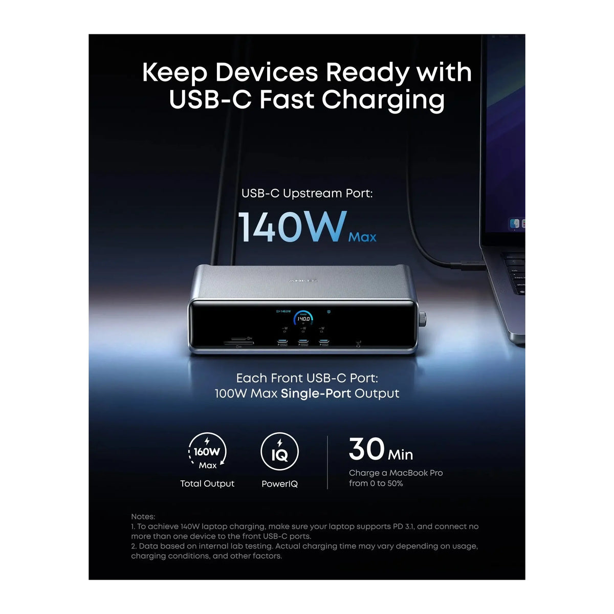 Anker | Prime Docking Station (14-in-1, Triple Display, DisplayLink) | A83B33A1