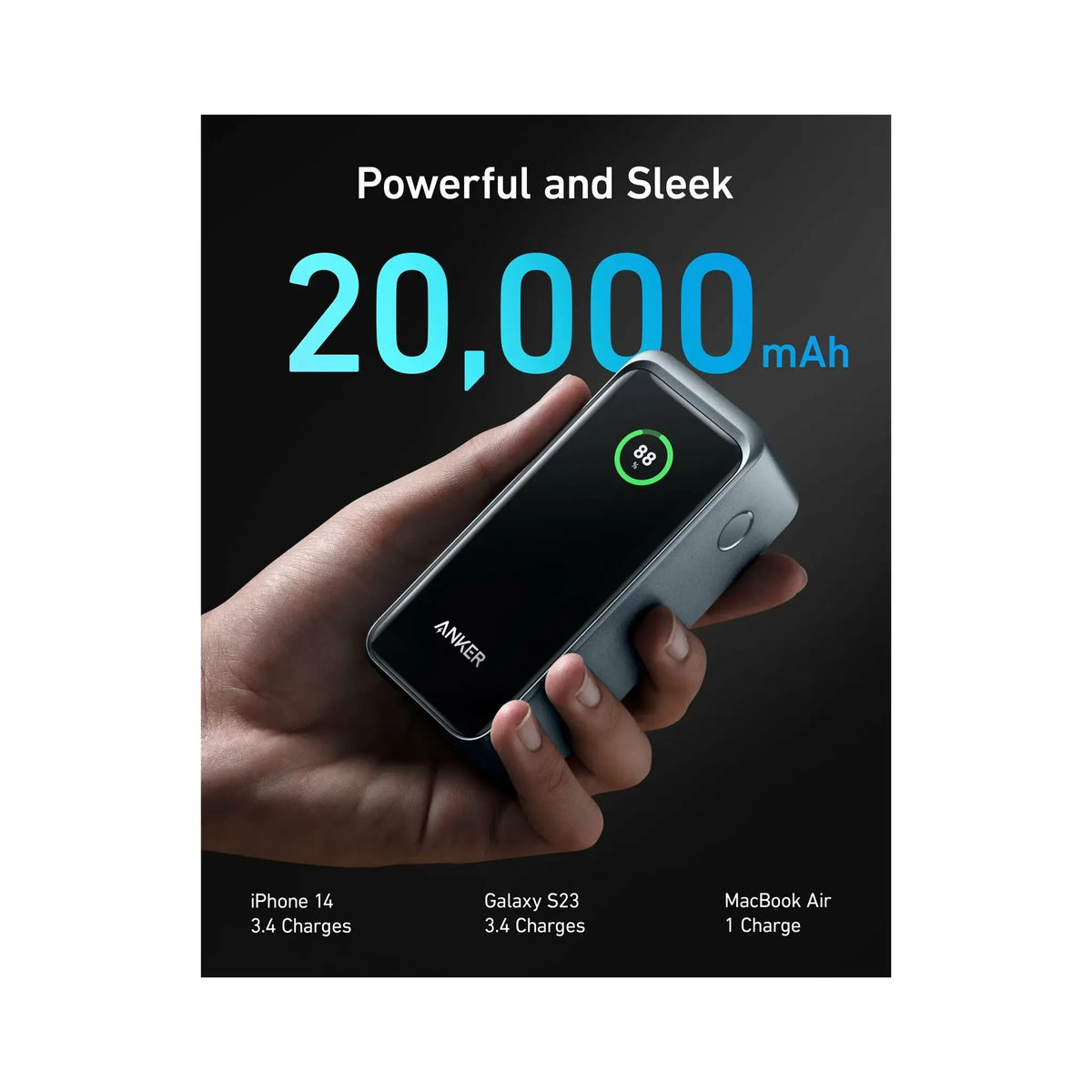 Anker | Prime | Power bank | 20000 mAh | 200 W | Black