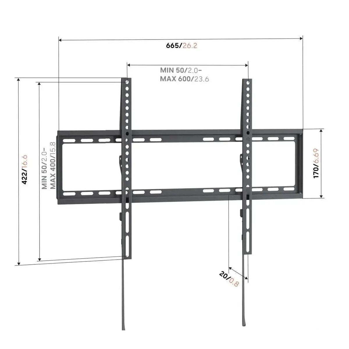 Vogel's | 8460030 | Fixed TV Wall Mount L | 40"-80" | Black
