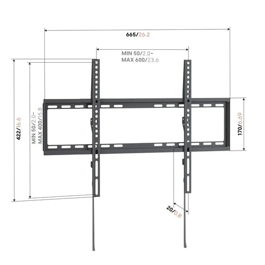 Vogel's | 8460030 | Fixed TV Wall Mount L | 40"-80" | Black