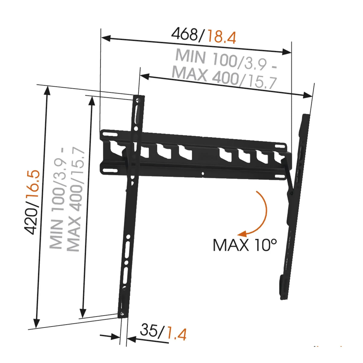 Vogel's | 8553010 | Tilt TV Wall Mount | 32"-55" | Black