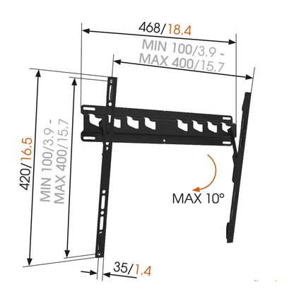 Vogel's | 8553010 | Tilt TV Wall Mount | 32"-55" | Black
