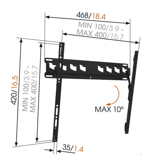 Vogel's | 8553010 | Tilt TV Wall Mount | 32"-55" | Black