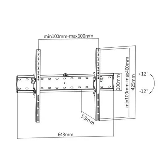 Gembird | WM-70T-02 | Tilting TV Wall Mount | 37"-70" | Black