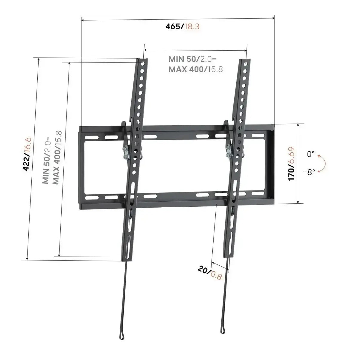 Vogel's | UP 4013 | Tilting TV Wall Mount | 32"-65" | Black