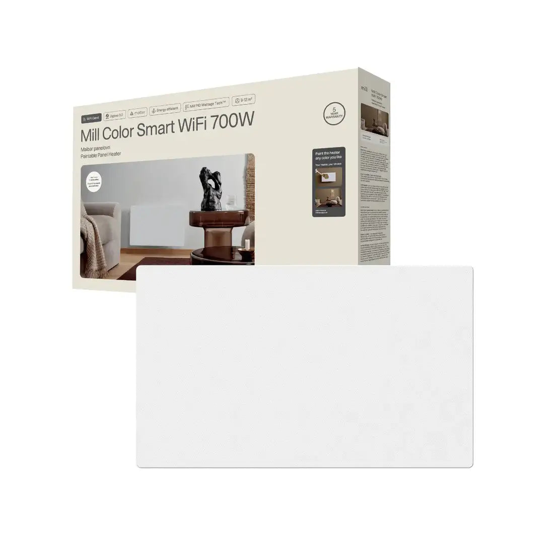 Mill | Color Panel Heater | COLOR700WIFI4 | 700 W | Matte White
