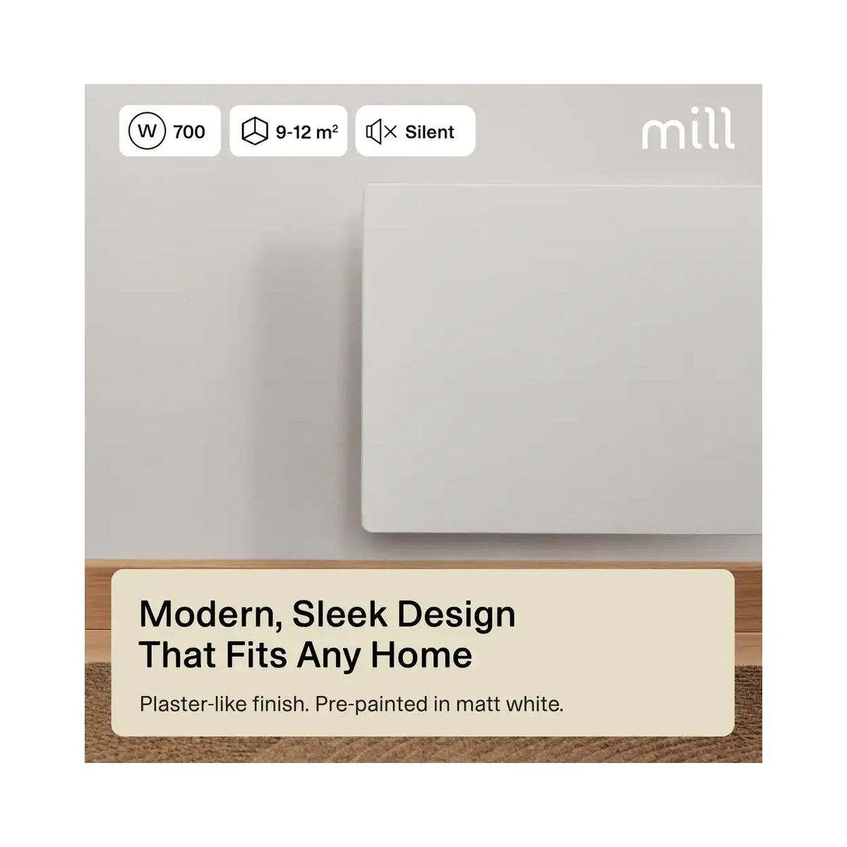 Mill | Color Panel Heater | COLOR700WIFI4 | 700 W | Matte White
