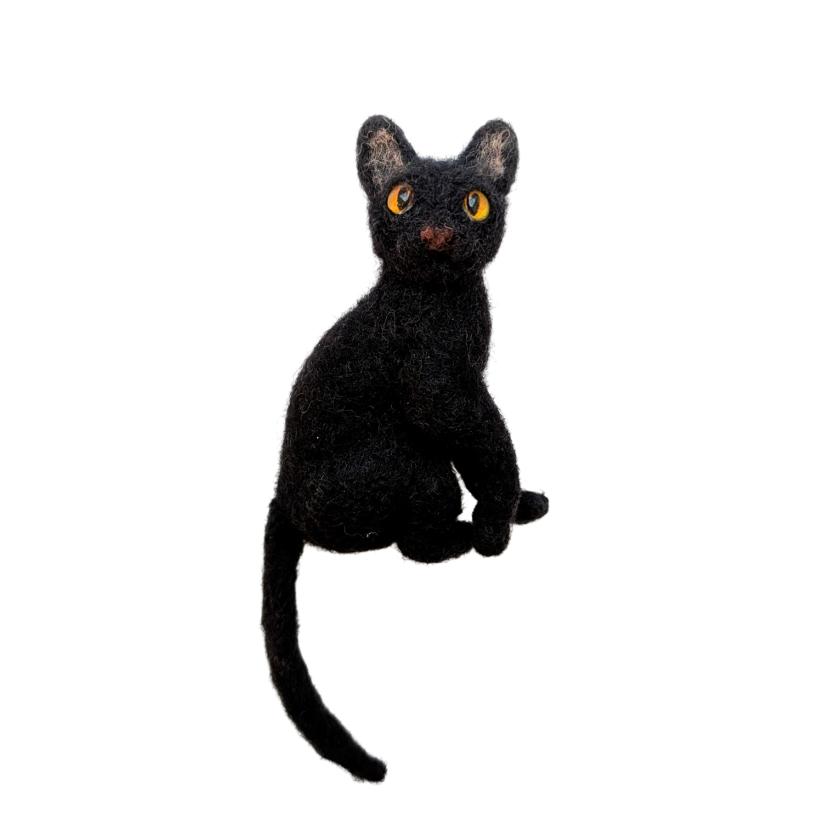 Figurine de chat noir inspirée par « Flow » | Fait main | Noir
