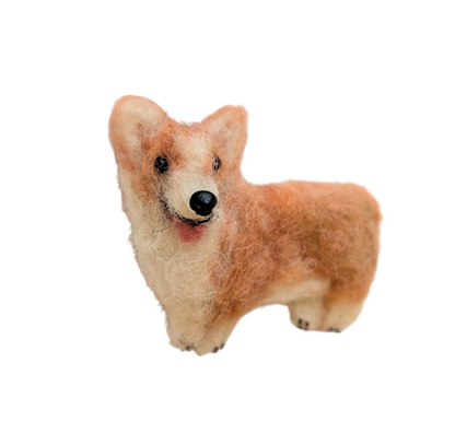 Broche chien Corgi | Fait main | Beige