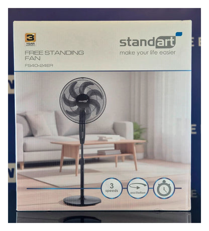 Standart FS40-24ER Pedestal Fan | 40 cm | 50 W | Black