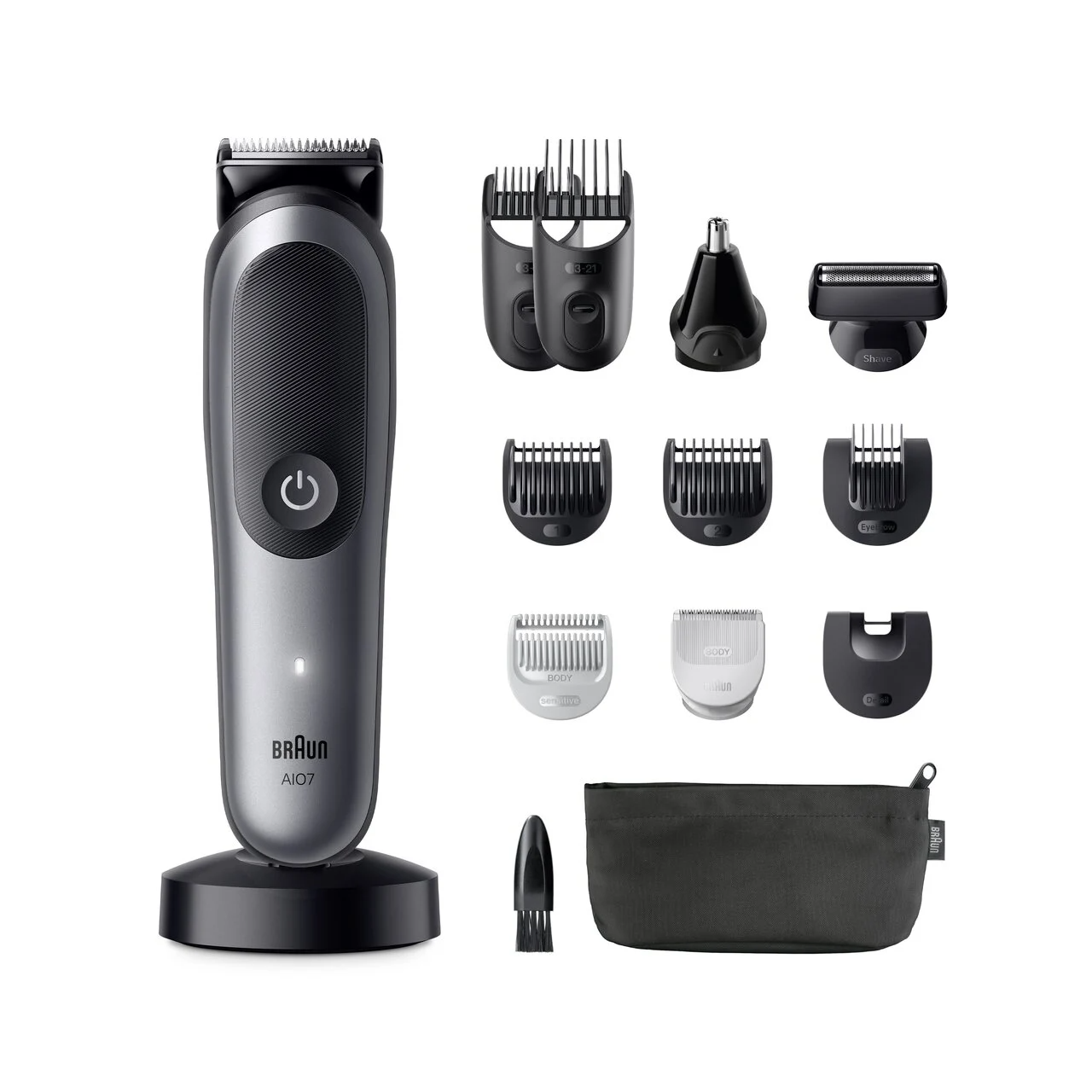 Braun 13in1 Grooming Kit | All-in-One Series 7 AIO7560 | Cordless | Number of length steps 14 | Black/Grey