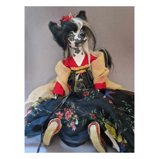 Unique Artistic Doll | Handmade | Chinese Crested Dog