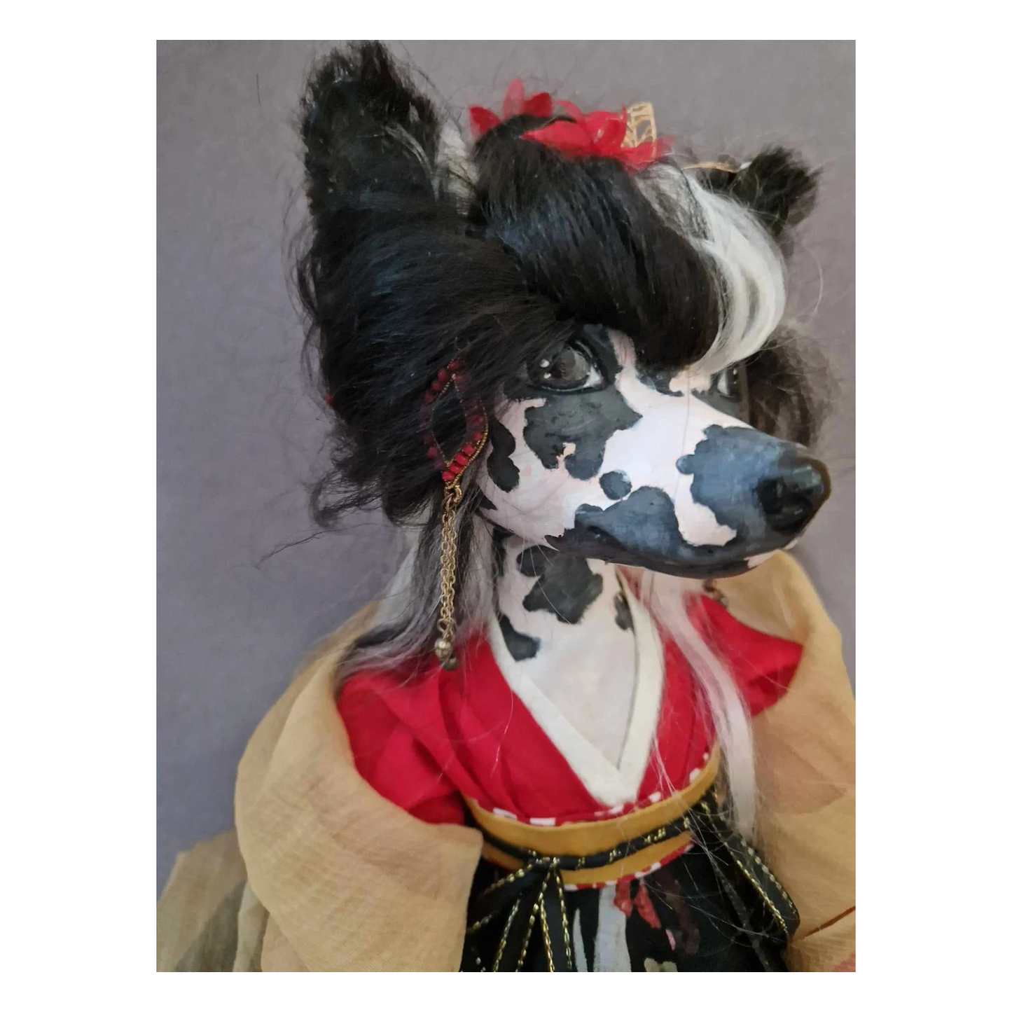 Unique Artistic Doll | Handmade | Chinese Crested Dog