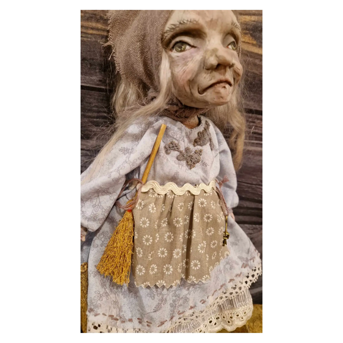 Poupée unique faite main | Bonne sorcière | Poupée à suspendre