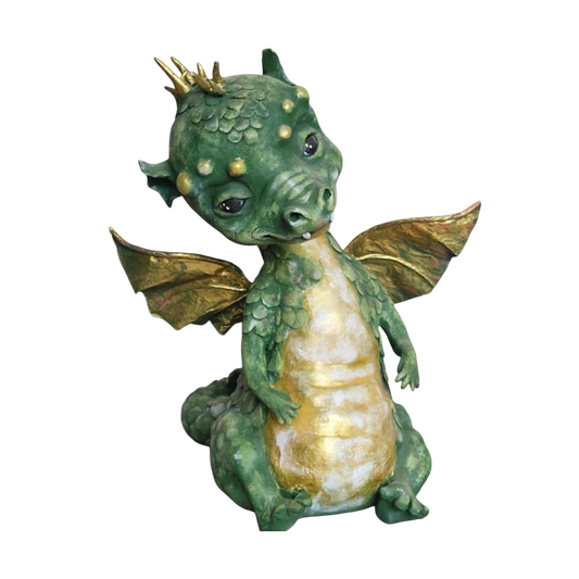 Unique Artistic Doll | Handmade | Green dragon | Protection, Energy, Good luck