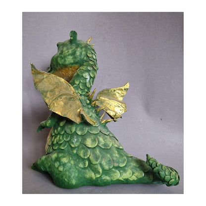 Unique Artistic Doll | Handmade | Green dragon | Protection, Energy, Good luck