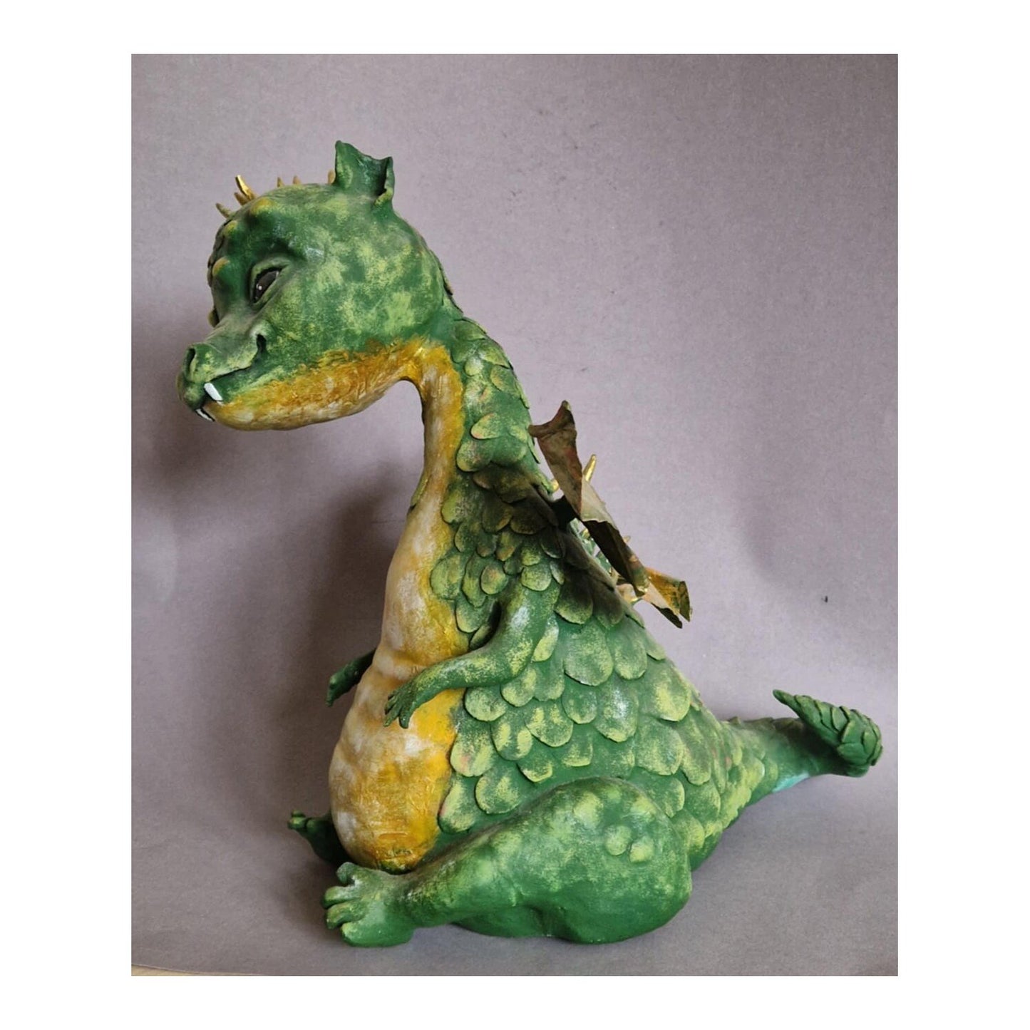 Unique Artistic Doll | Handmade | Green dragon | Protection, Energy, Good luck