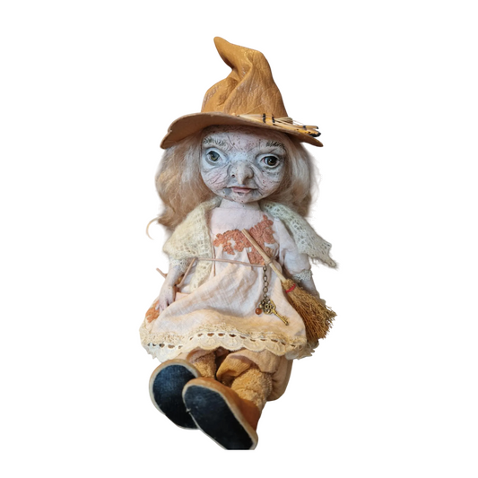 Unique Artistic Doll | Handmade |  Little Witch | Baba Jaga
