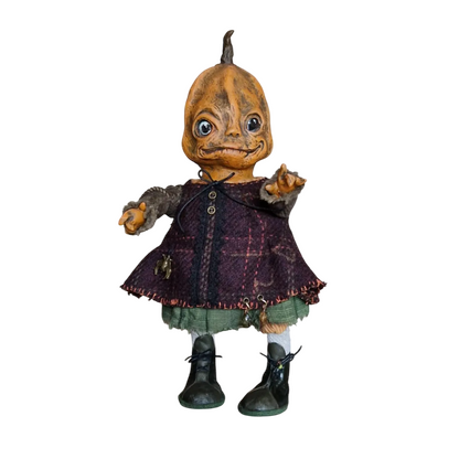 Poupée artistique unique | Faite main | Poupée citrouille | Halloween