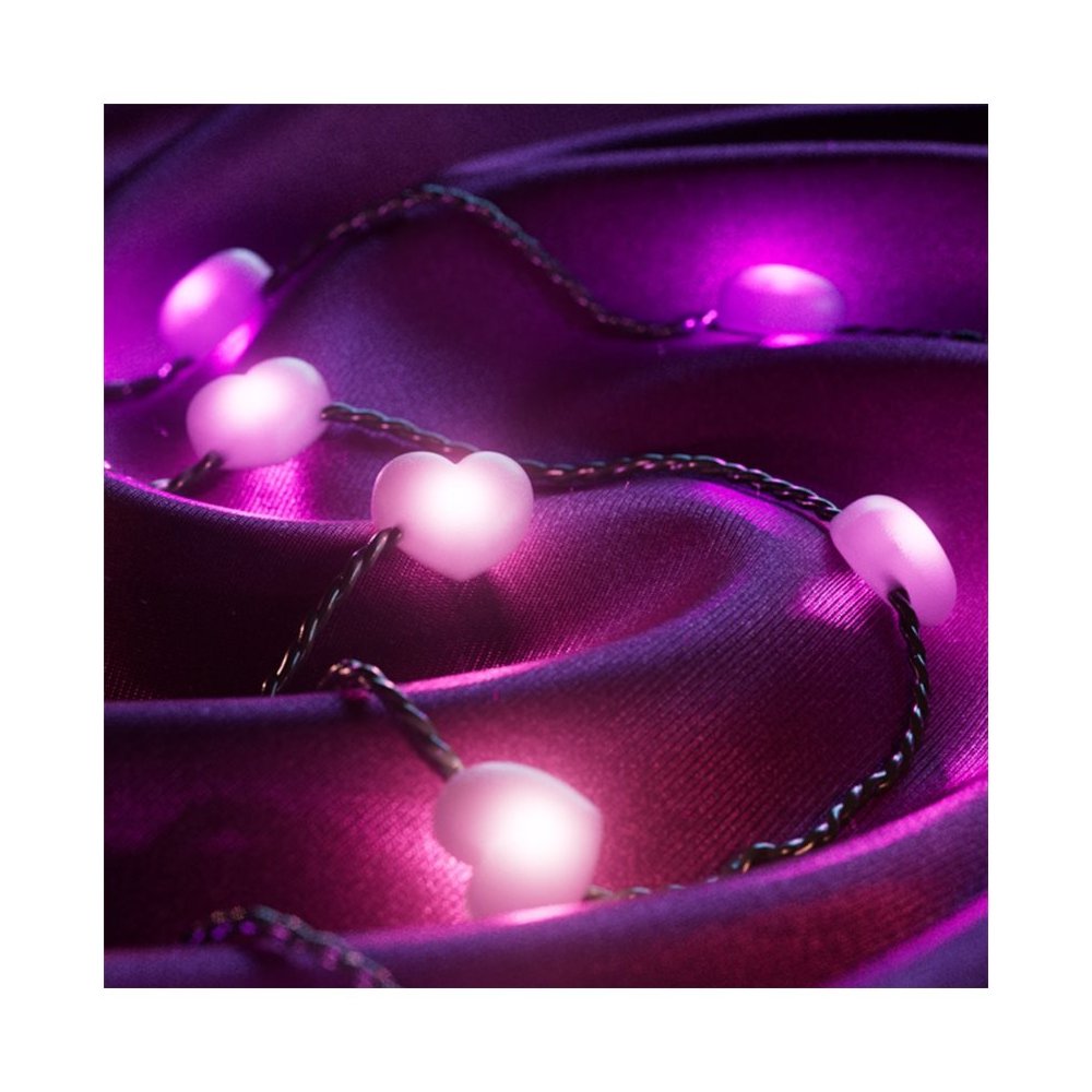 Twinkly Candies | 200 Heart-shaped RGB LED Lights | Green Wire | USB-C