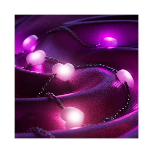 Twinkly Candies | 200 Heart-shaped RGB LED Lights | Green Wire | USB-C