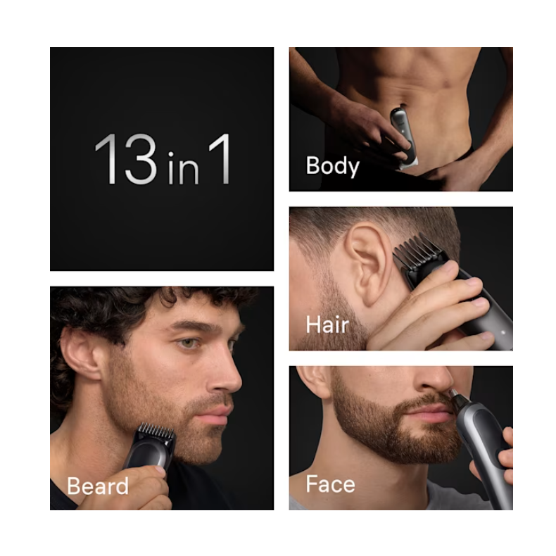 Braun 13in1 Grooming Kit | All-in-One Series 7 AIO7560 | Cordless | Number of length steps 14 | Black/Grey