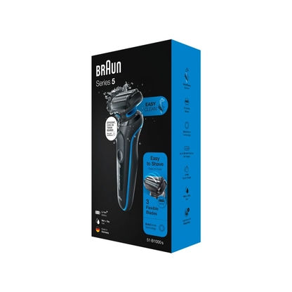 Braun | Shaver | 51-B1000s | Operating time (max) 50 min | Wet & Dry | Black/Blue