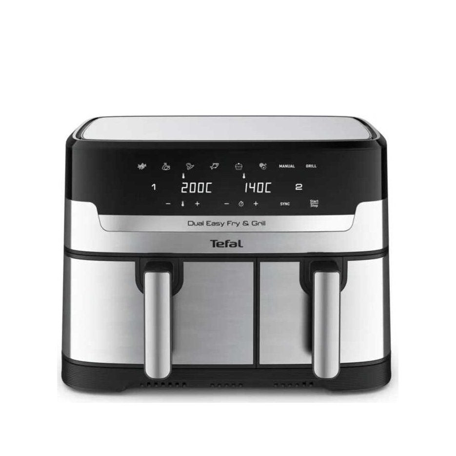 TEFAL Air Fryer | EY905D10 | Capacity 5.2+3.1 L | Stainless Steel | Black