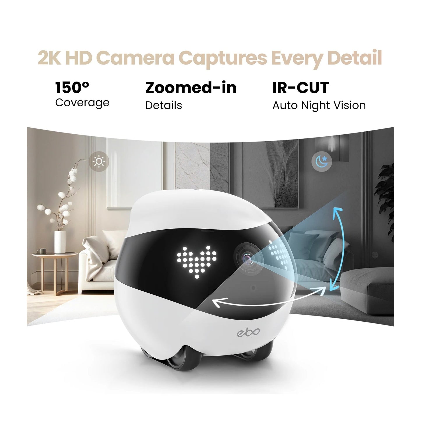 Enabot | Companion Robot | EBO AIR 2 | Compact | Maximum Memory Support 256G