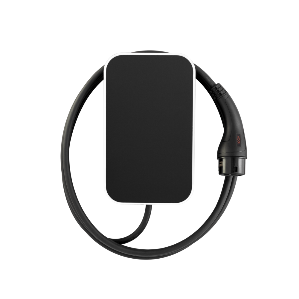 Chargeur VOOL pour véhicules électriques | V22TMABGP | 22 kW | 4G, Wi-Fi (IEEE 802.11 b/g/n), Ethernet 10/100 | Portée : 6,5 m | Noir mat