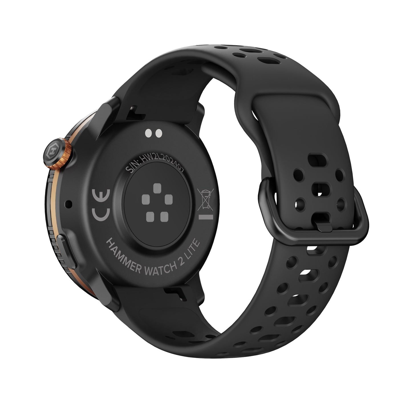 Hammer | Watch 2 Lite | Smart watch | Black | Orange | Water-resistant | Splashproof