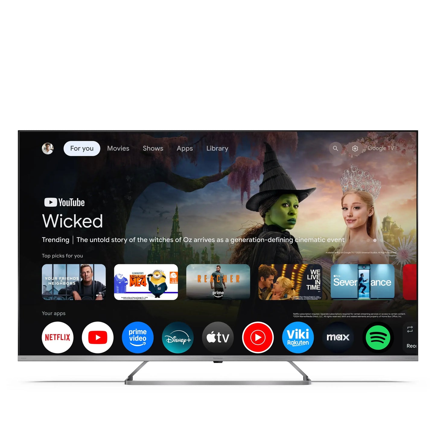 Sharp Smart TV | 50JP7265E | 50" | 126 cm | 4K UHD (2160p) | Google TV