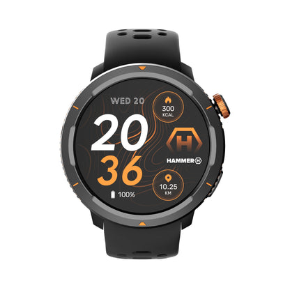 Hammer | Watch 2 Lite | Smart watch | Black | Orange | Water-resistant | Splashproof