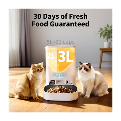 PETKIT YumShare Dual-hopper 2 Automatic Feeder with Camera | Capacity 5 L | White