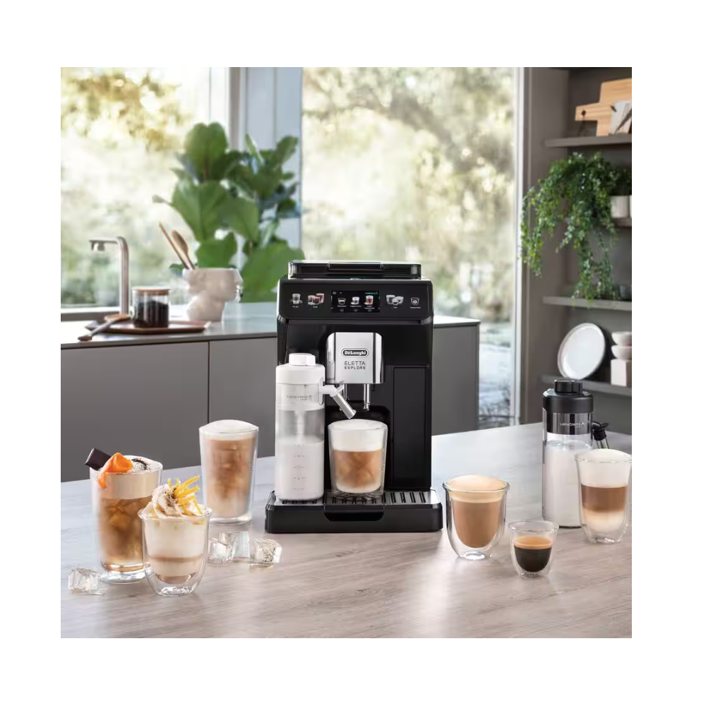 Delonghi Coffee Maker | ECAM450.55.G Eletta Explore | Pump pressure 19 bar | Built-in milk frother | Automatic | 1450 W | Grey