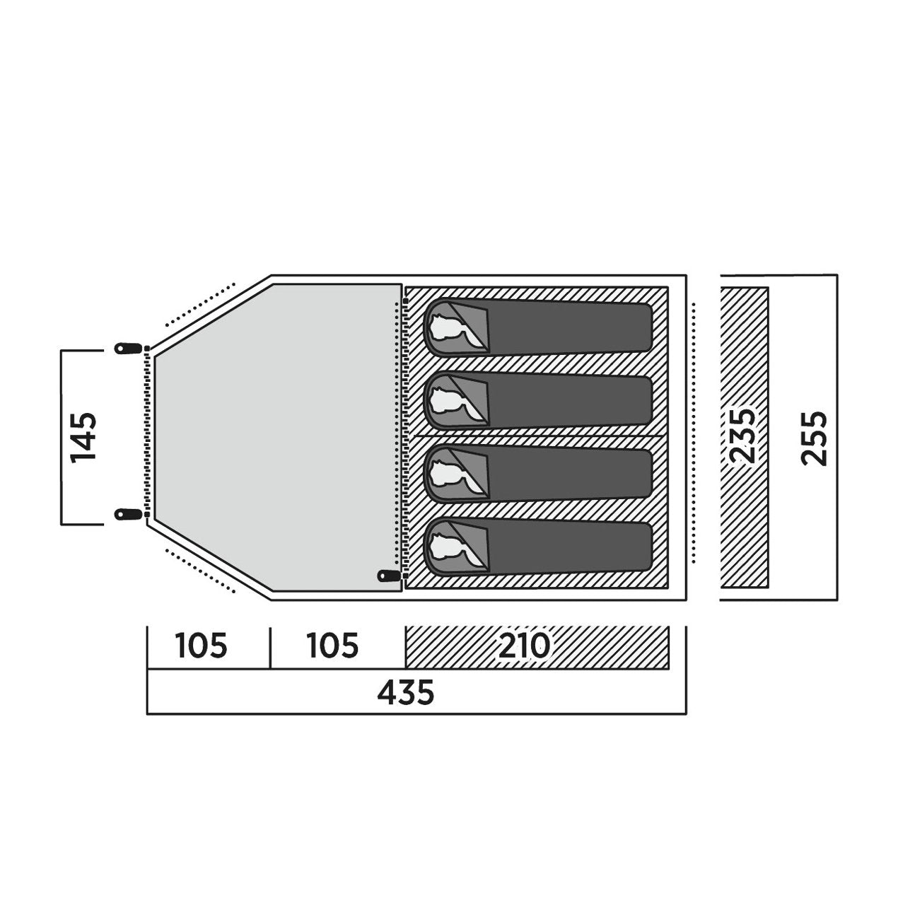 Easy Camp Family tent | Hidra 4 | 4 person(s) | Green